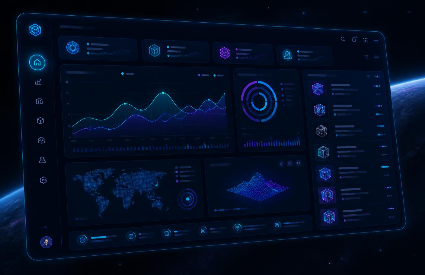 RB1 Business System dashboard showing sales, inventory and customer summaries